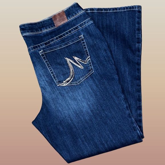 Plus Size Maurices Dark Wash High Rise Wide Leg Jeans Size 20 Regular 39x31 #17 - Picture 3 of 5